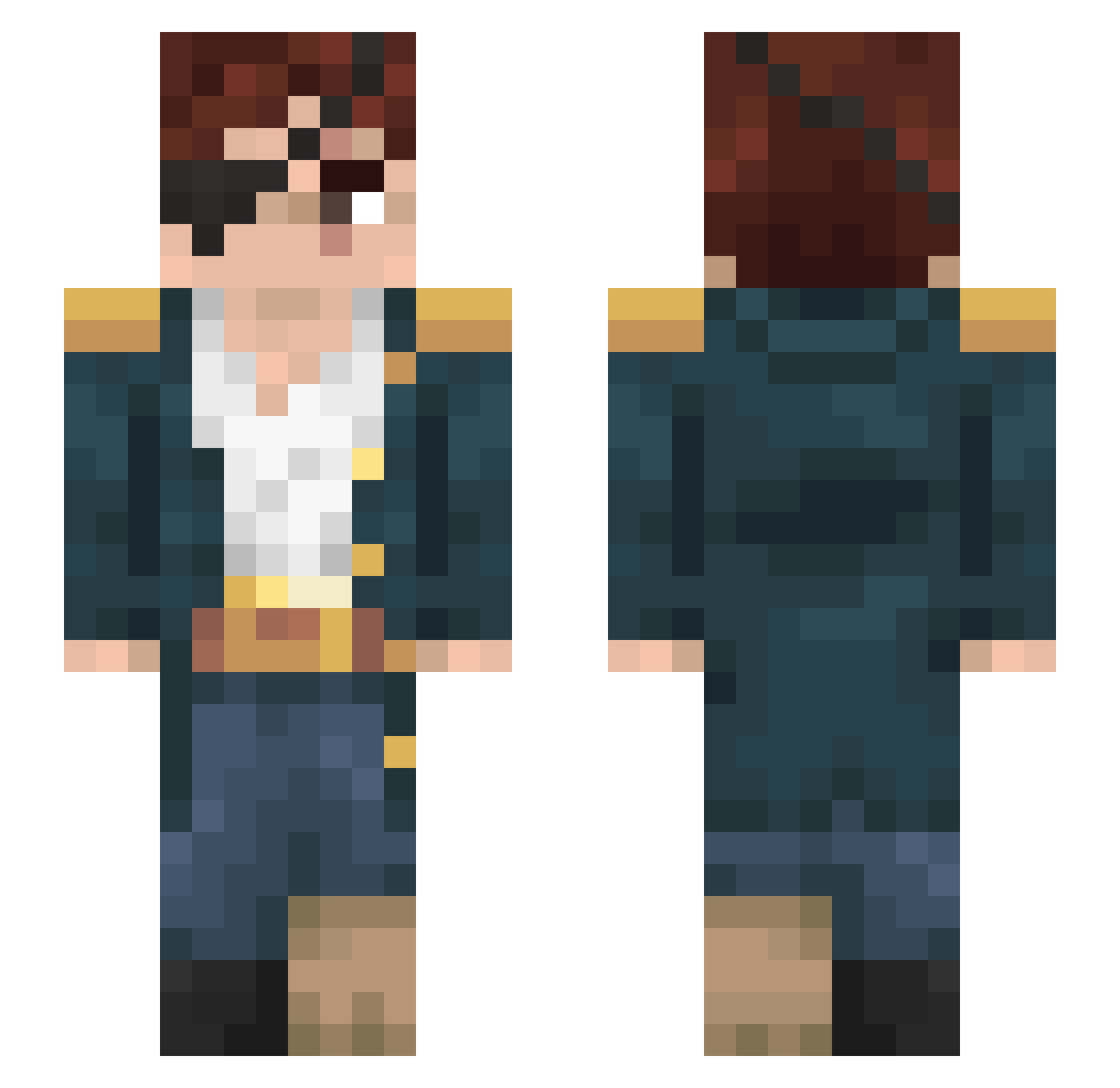 Kutr1 Minecraft skin, front and back view
