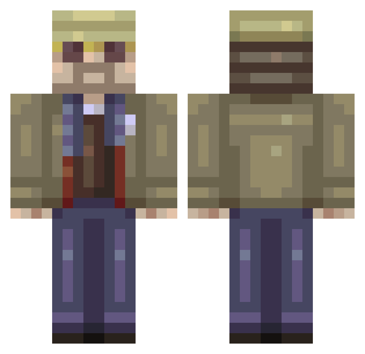 sargentocuca Minecraft skin, front and back view