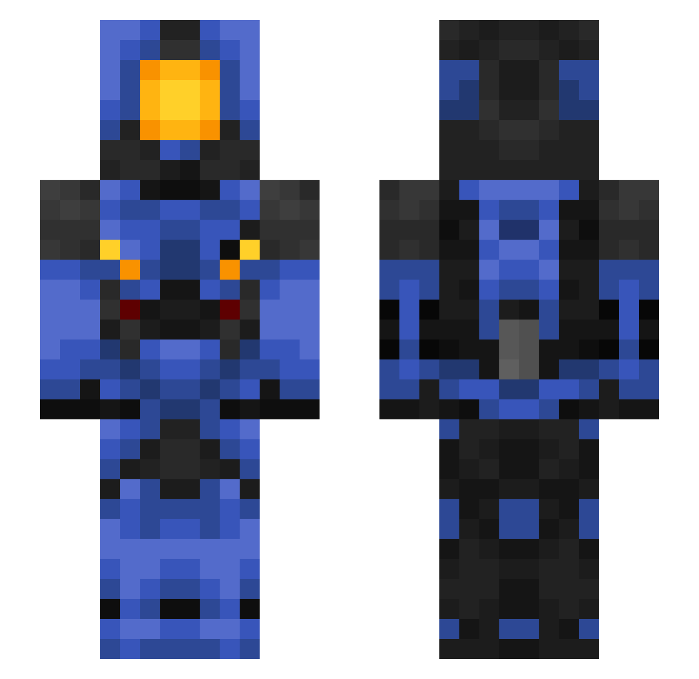 Pedrodeveza Minecraft skin, front and back view