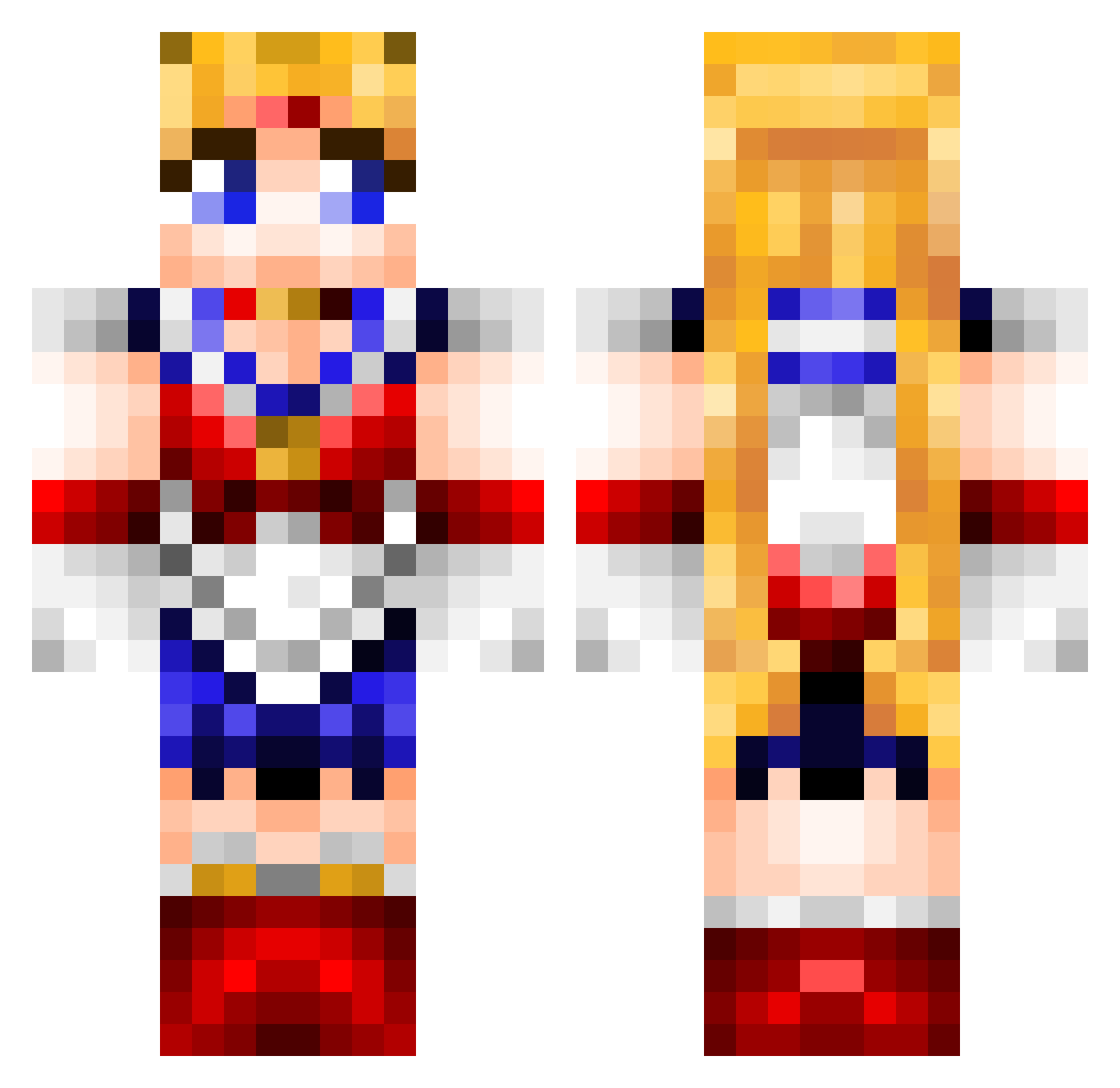 Docious Minecraft skin, front and back view