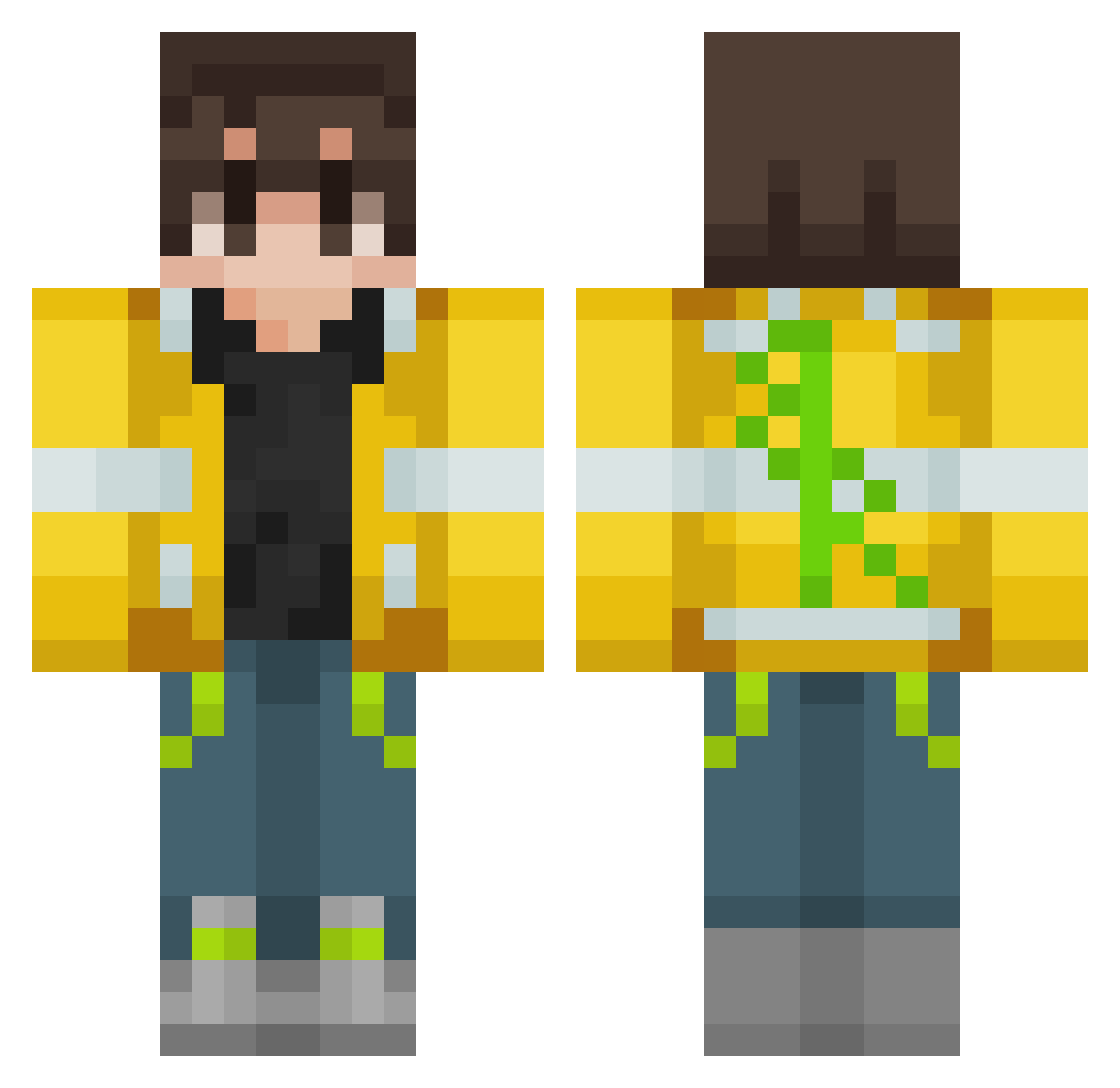 SmokeyTheMonkey Minecraft skin, front and back view