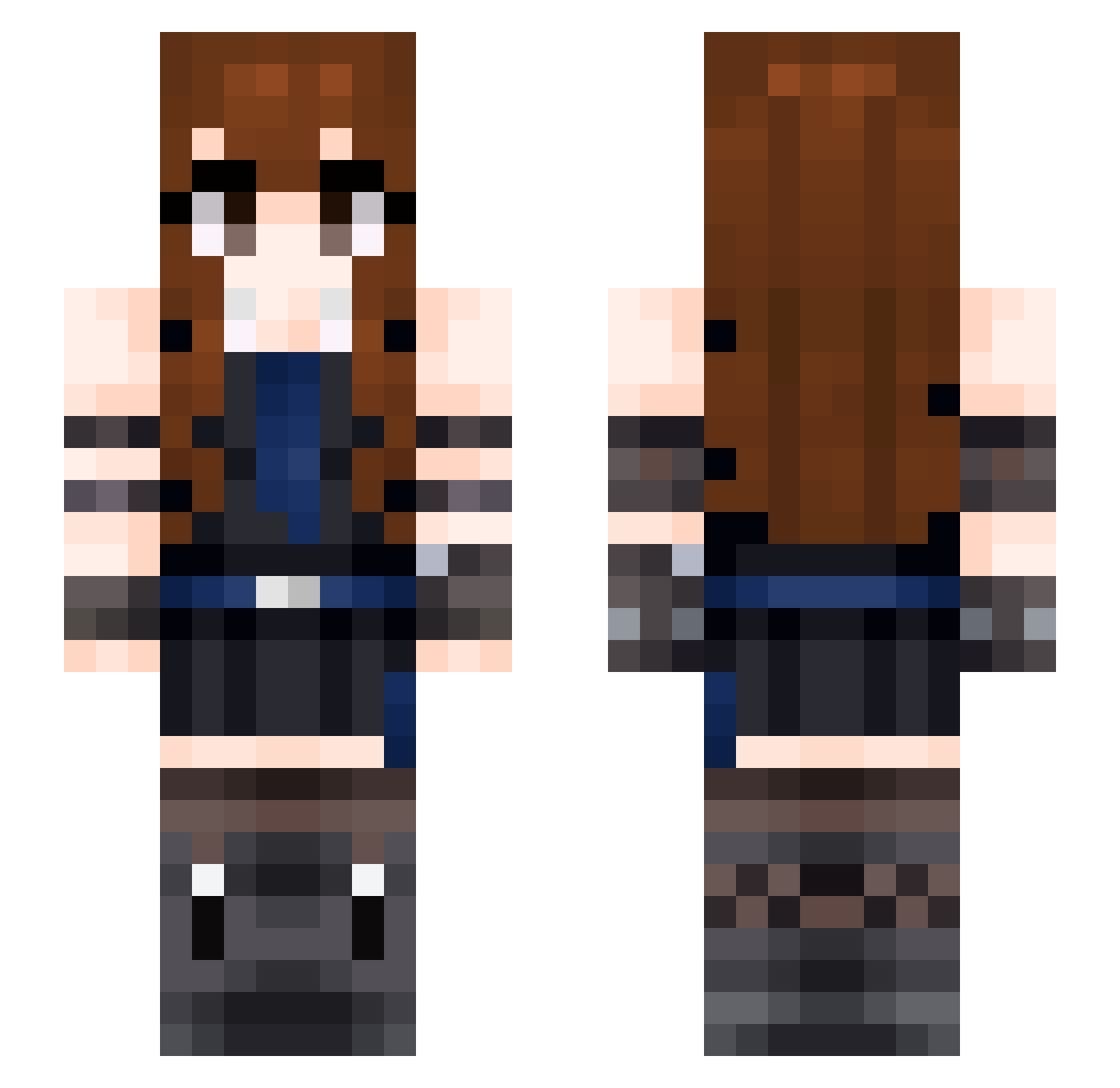 Choco_Comi_1217 Minecraft skin, front and back view