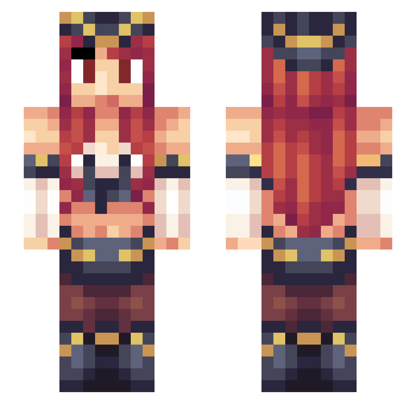 VerenaLoveTaron Minecraft skin, front and back view