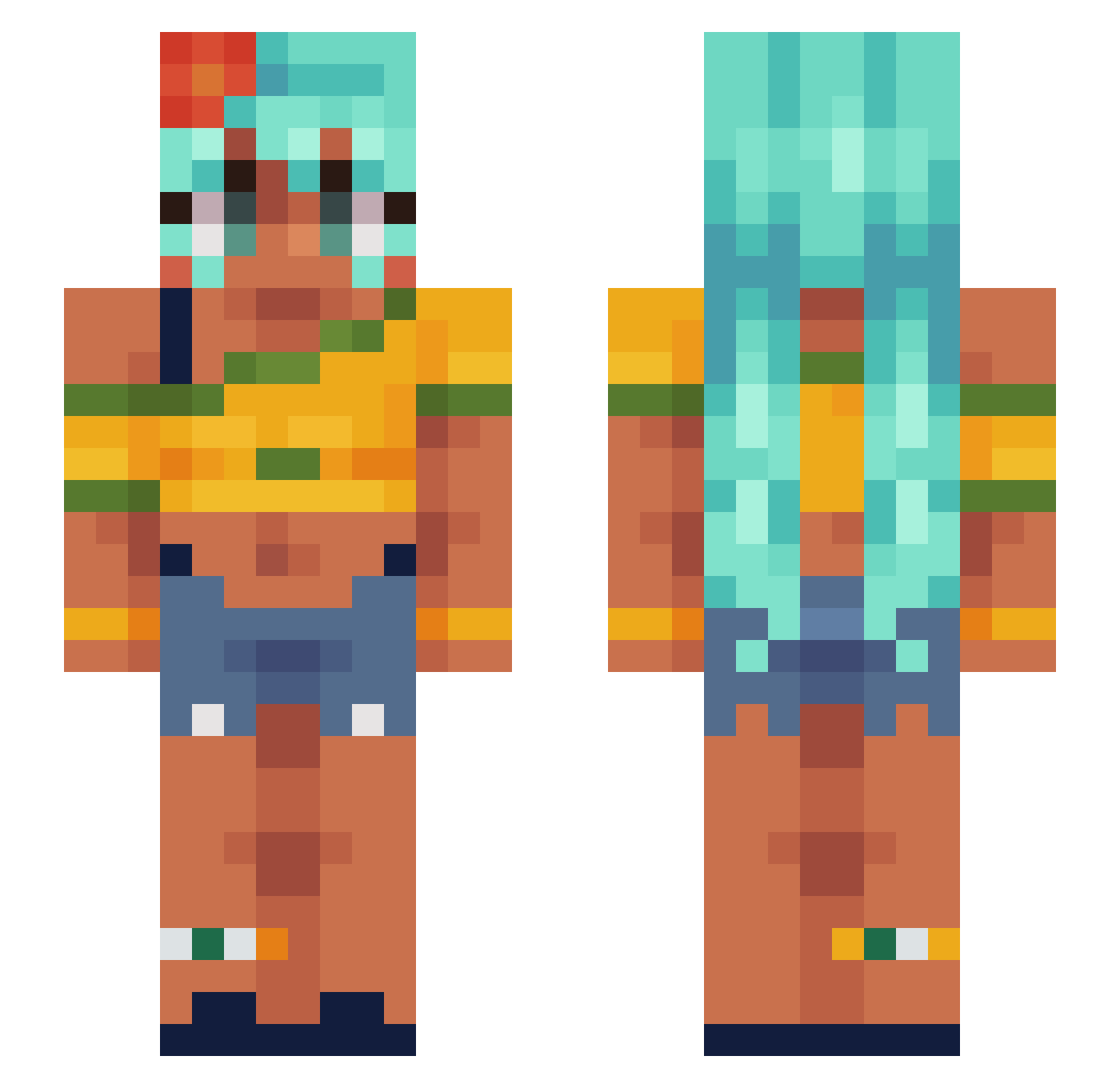 DaniloTX Minecraft skin, front and back view