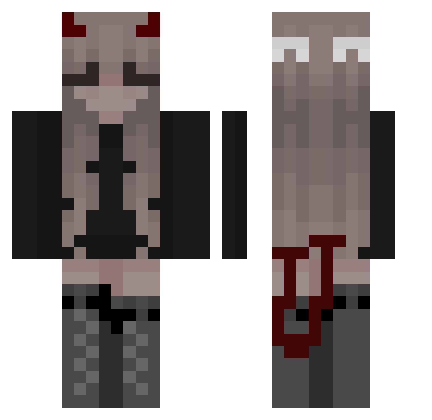 xxWonderPlayxx Minecraft skin, front and back view