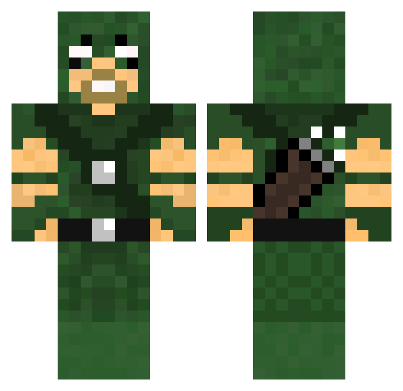 Torve Minecraft skin, front and back view