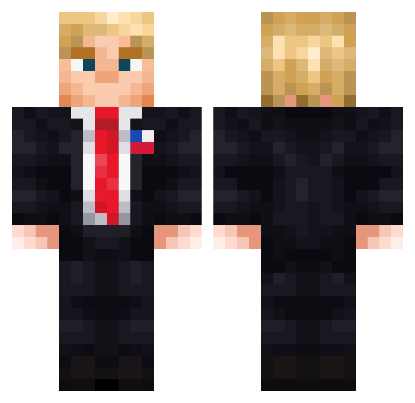 Ungegoont Minecraft skin, front and back view