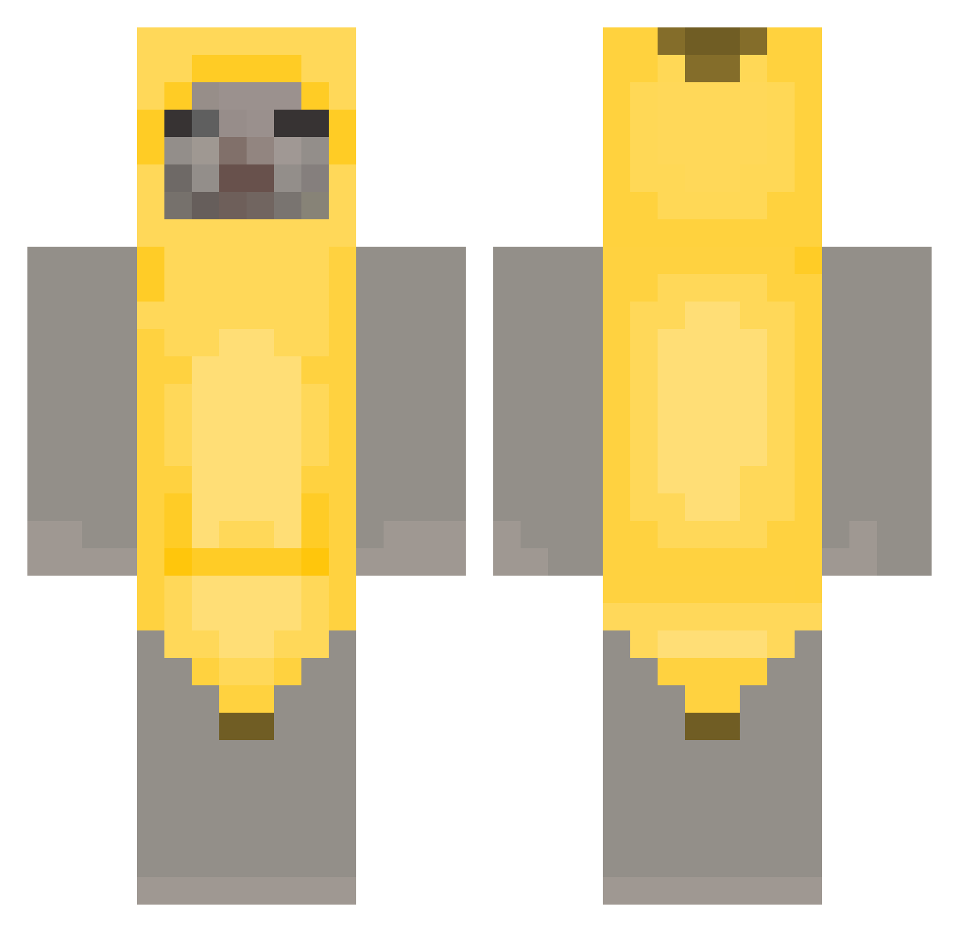 XaMeLeOns Minecraft skin, front and back view