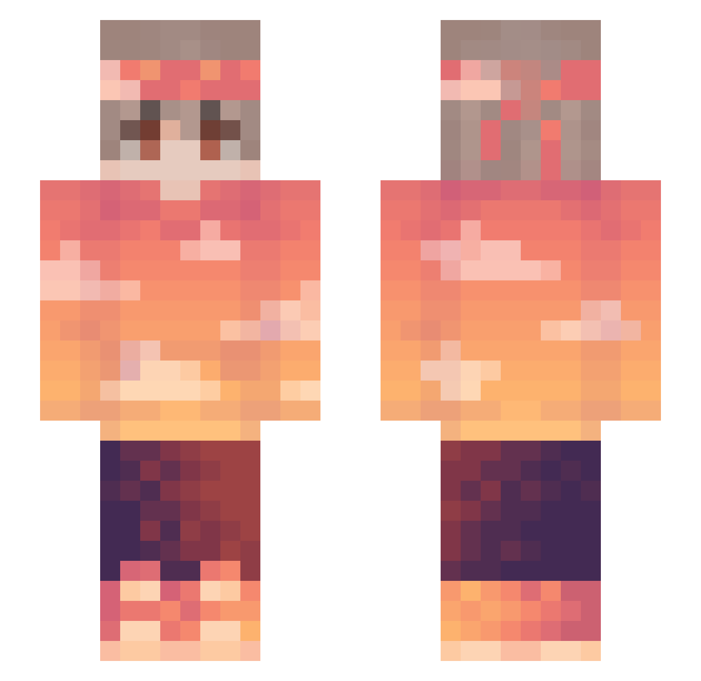 bobatisa Minecraft skin, front and back view