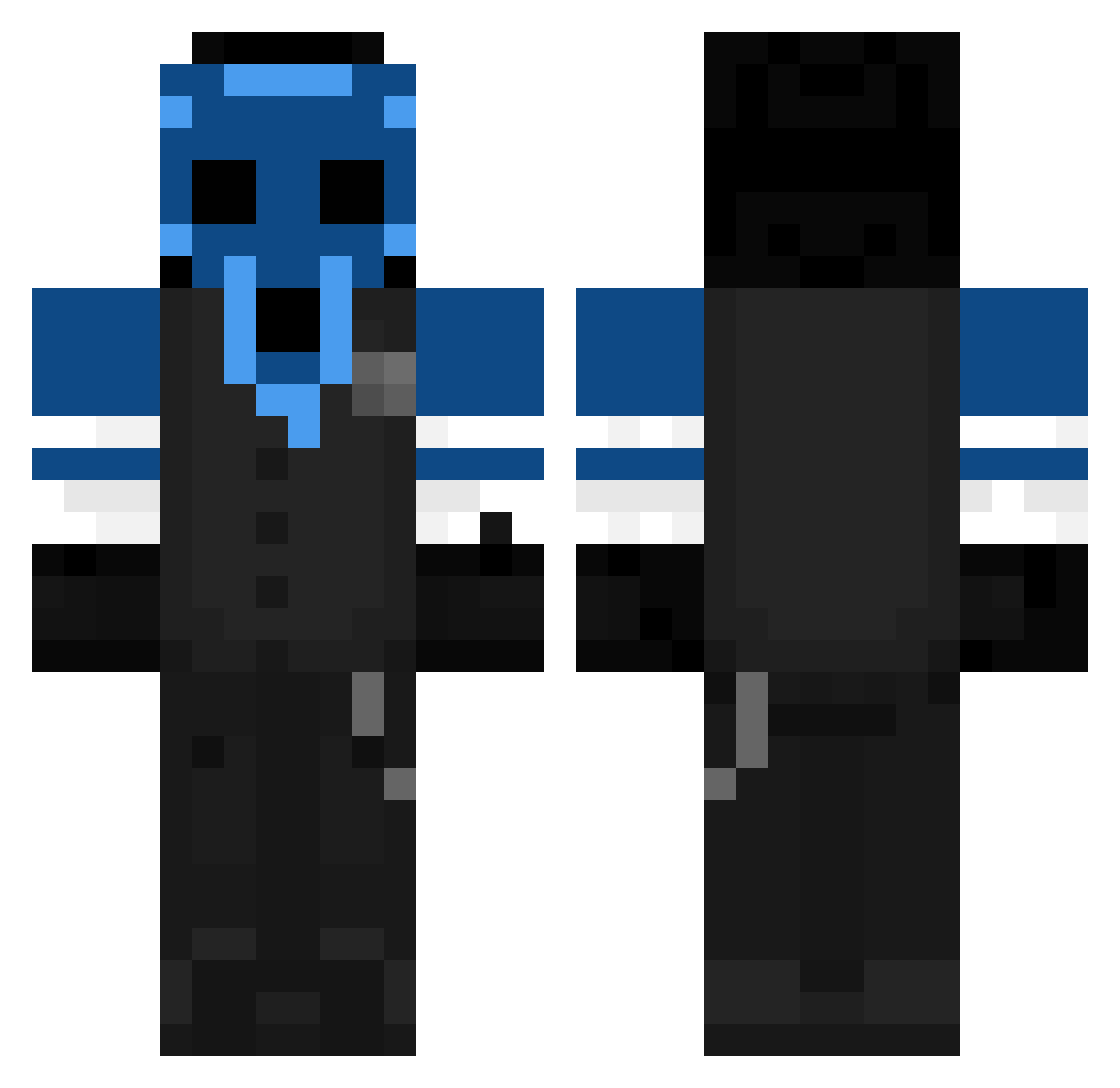 Deypi Minecraft skin, front and back view