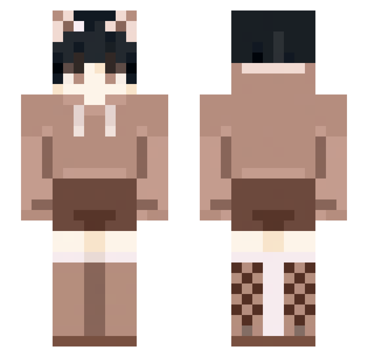 yambort Minecraft skin, front and back view