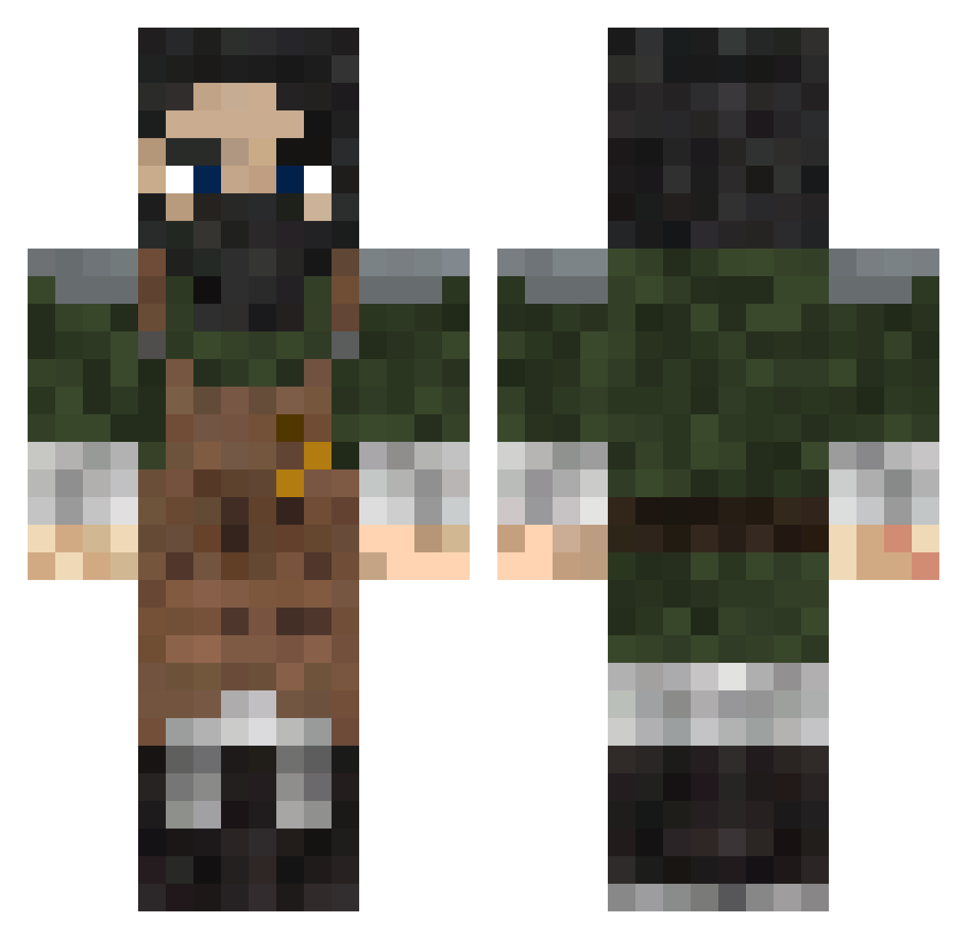 Darkgency Minecraft skin, front and back view