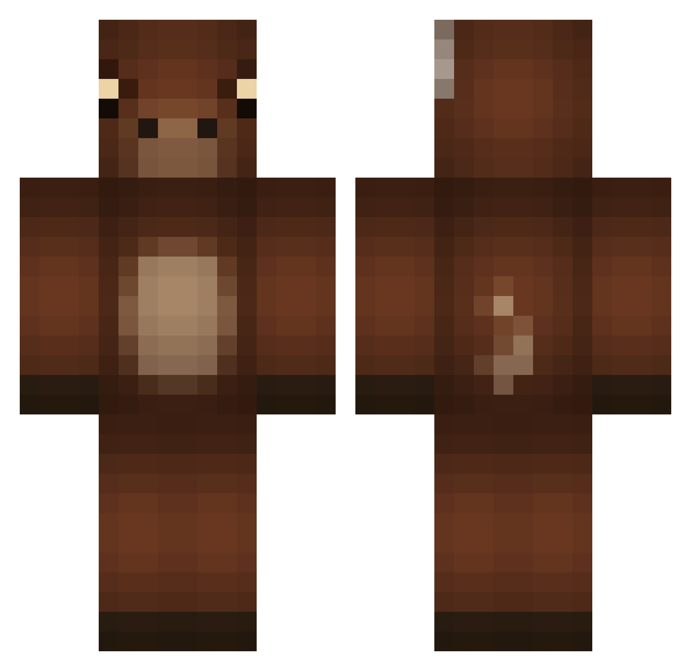DEEZREALNUTS Minecraft skin, front and back view