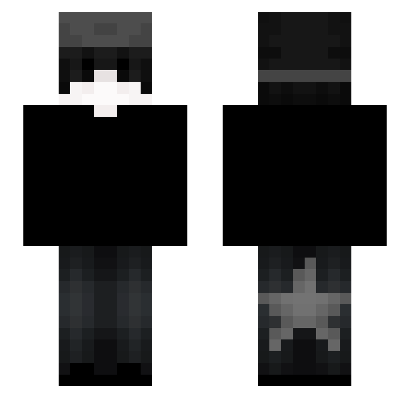 xLaxo Minecraft skin, front and back view