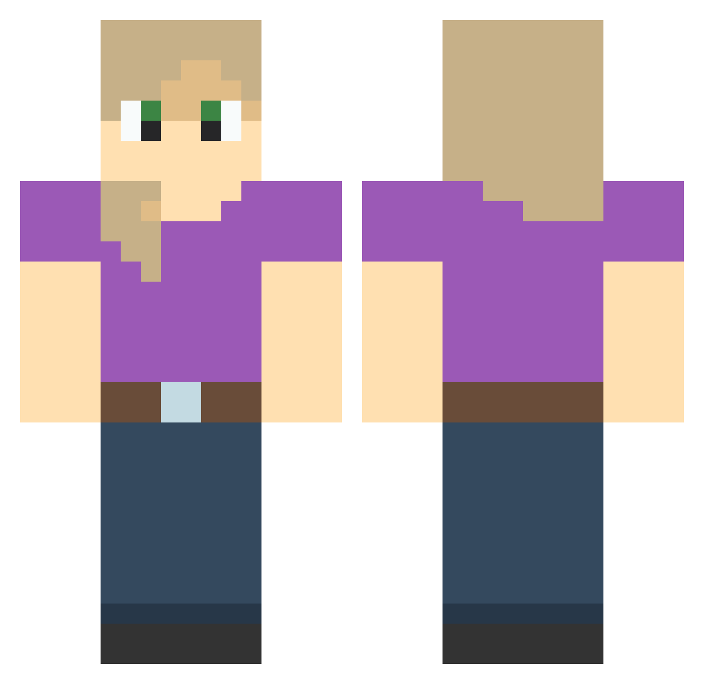 HixWix Minecraft skin, front and back view
