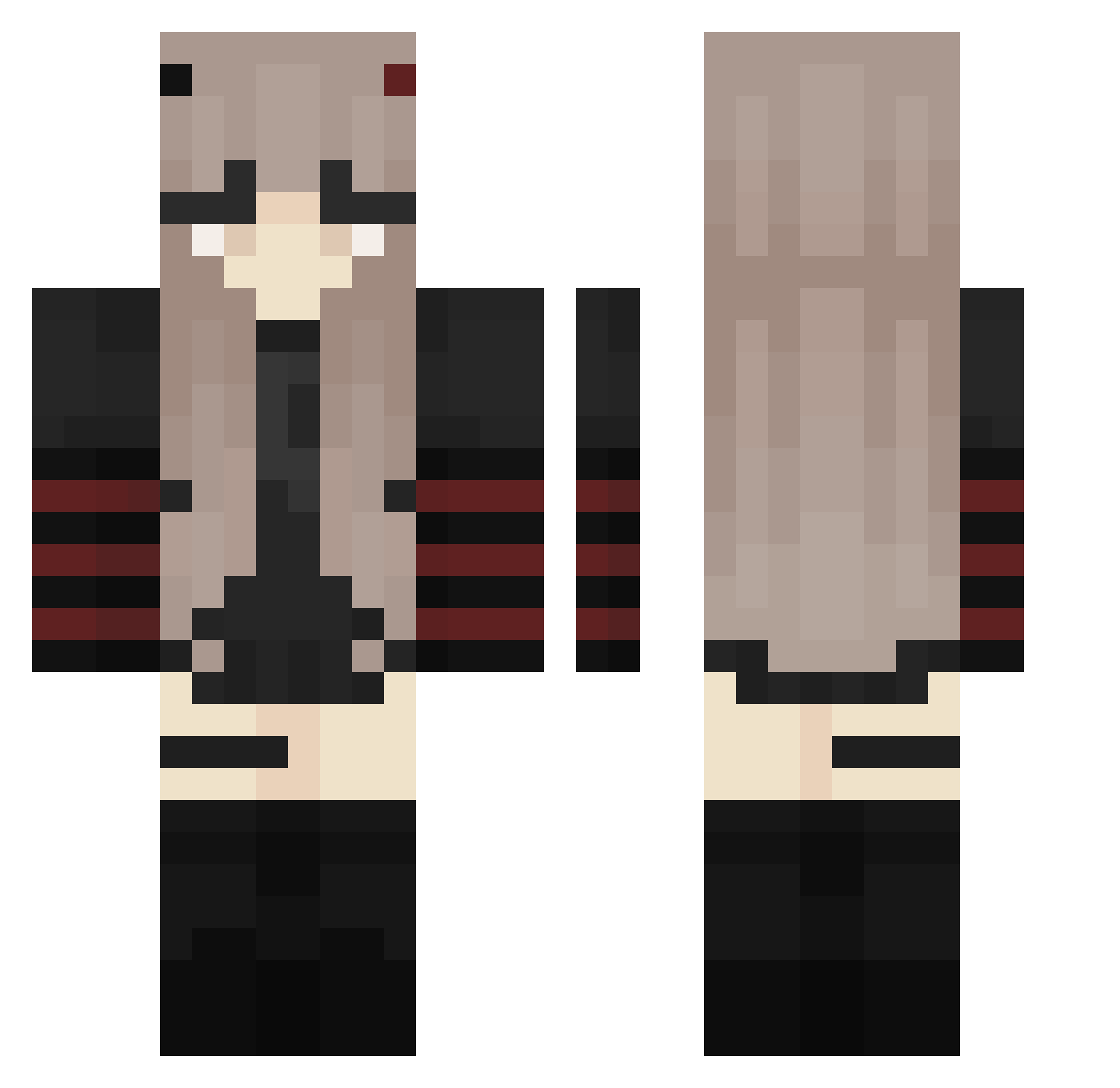 yaboiXXz Minecraft skin, front and back view