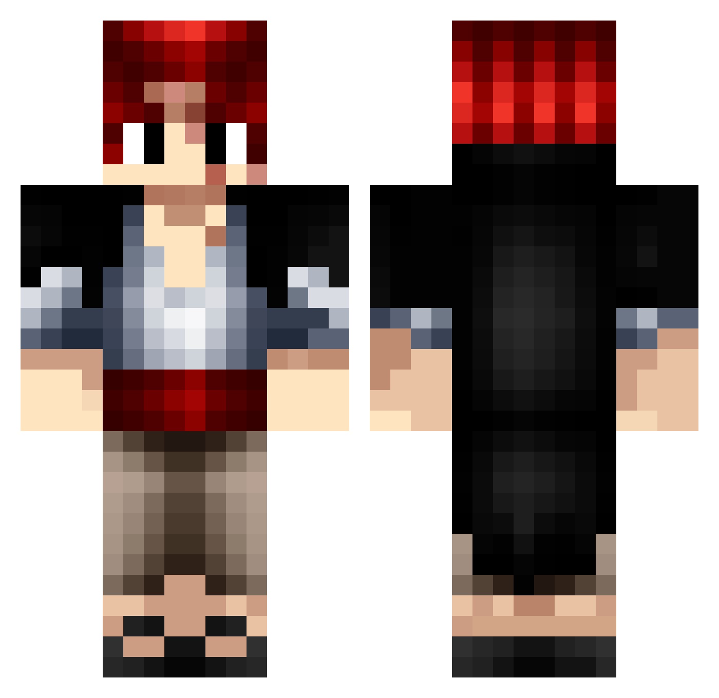 venzaka Minecraft skin, front and back view