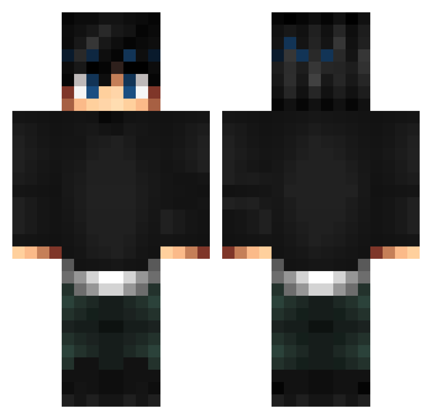 SHADE_E Minecraft skin, front and back view