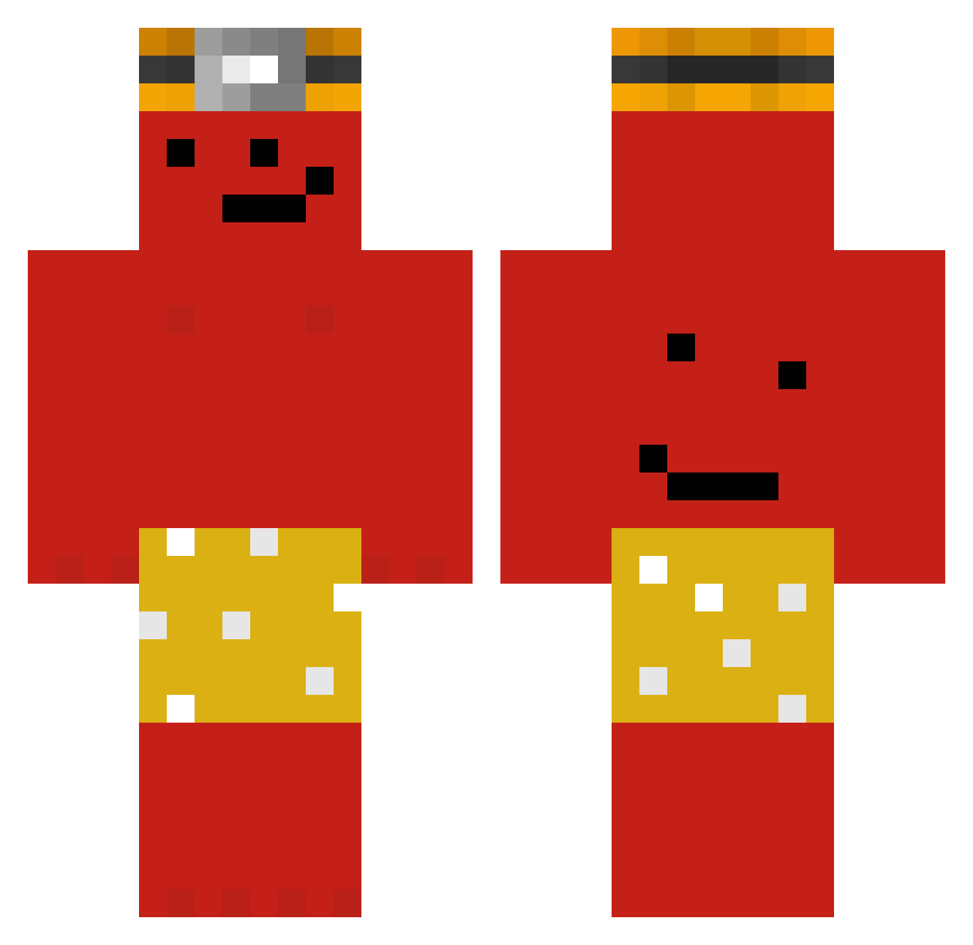 FreeHightower Minecraft skin, front and back view