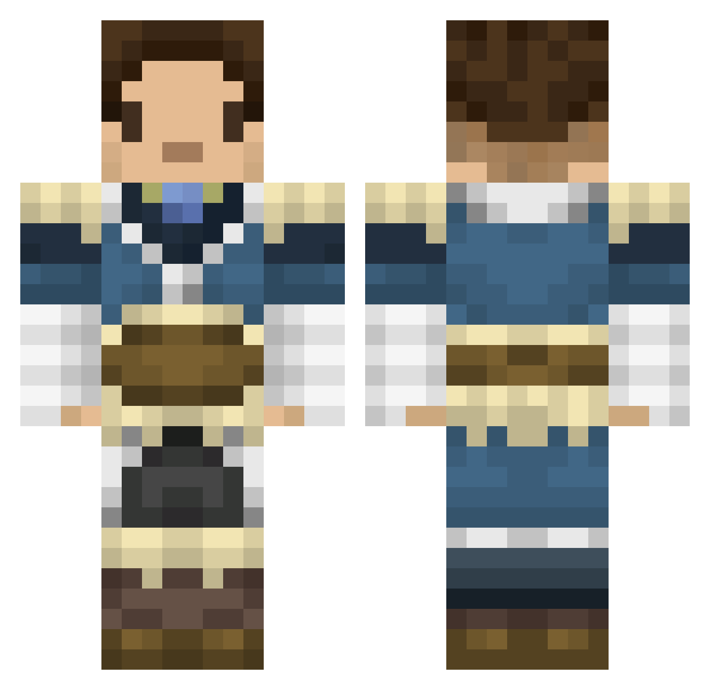 DamiCools Minecraft skin, front and back view