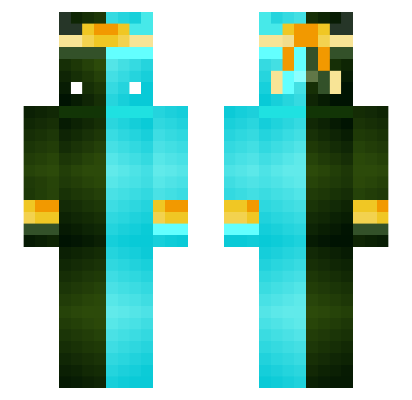 Tj4tunes Minecraft skin, front and back view