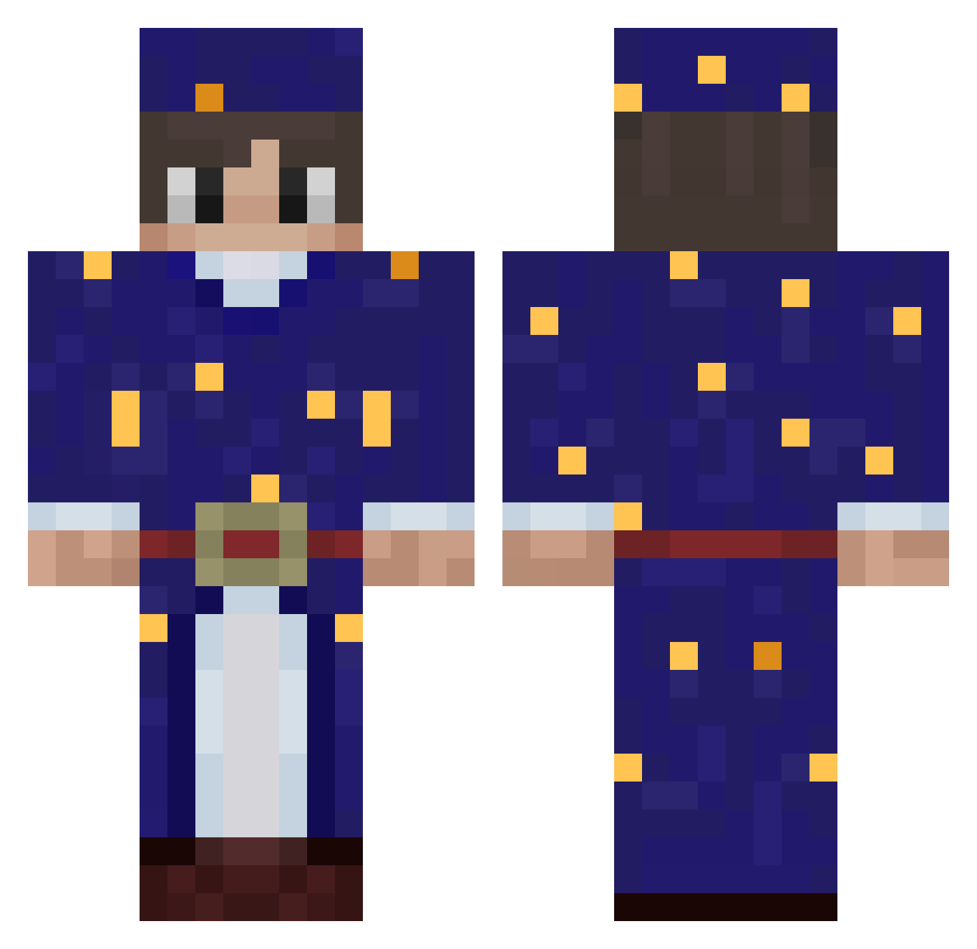 Luizsu Minecraft skin, front and back view