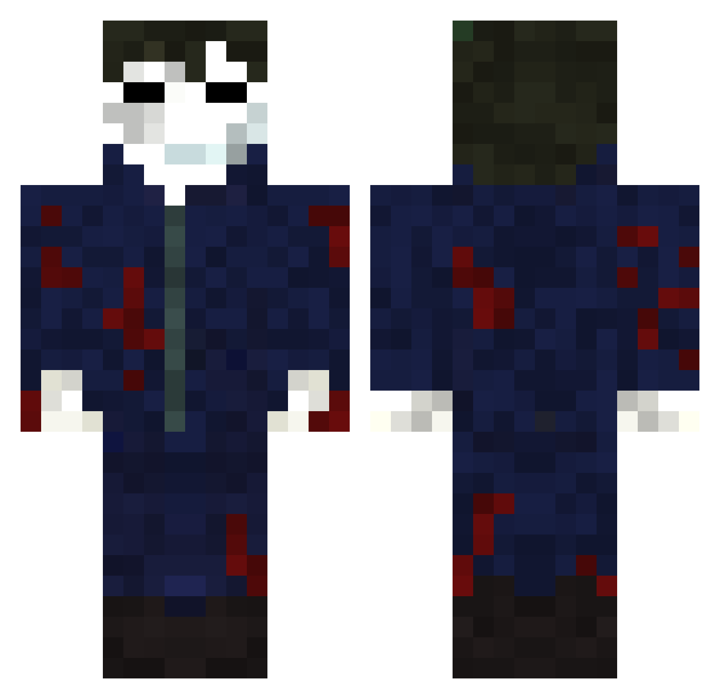 Takeover Minecraft skin, front and back view