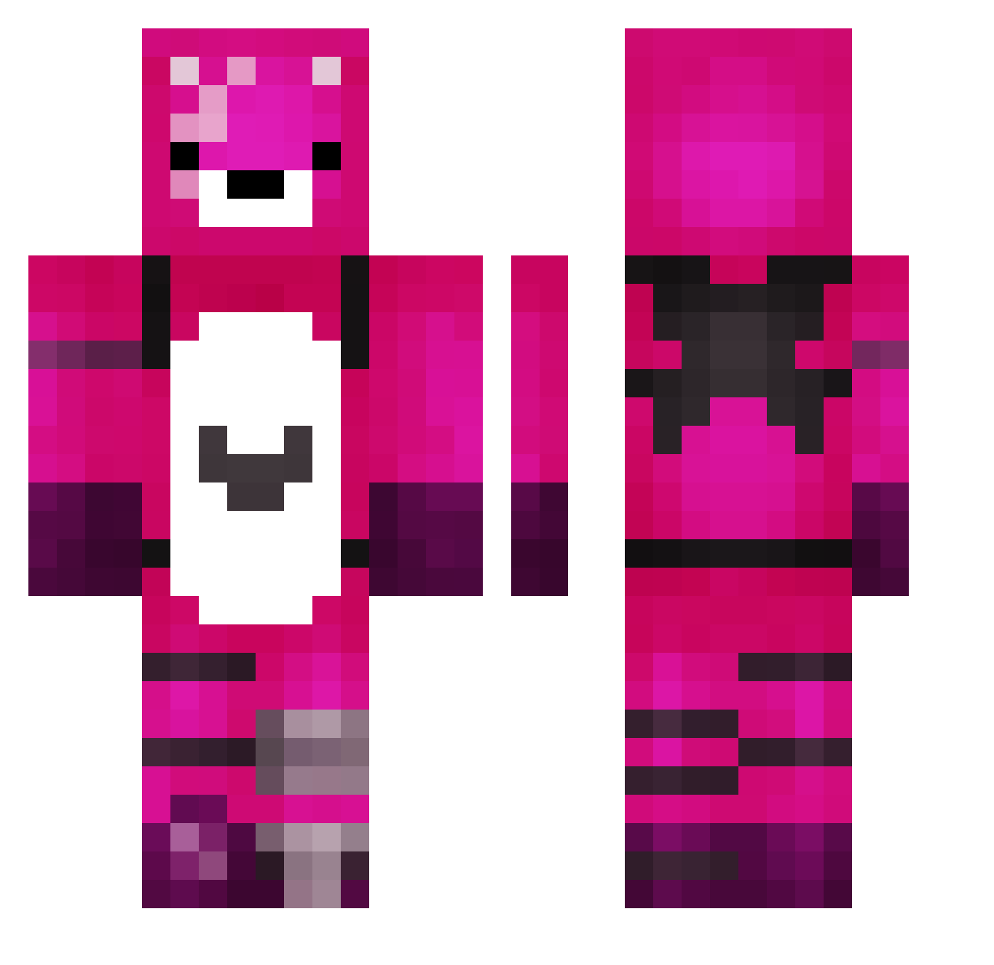 Smechere Minecraft skin, front and back view