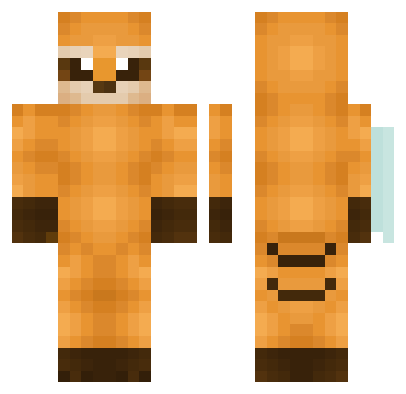 Whibzz Minecraft skin, front and back view