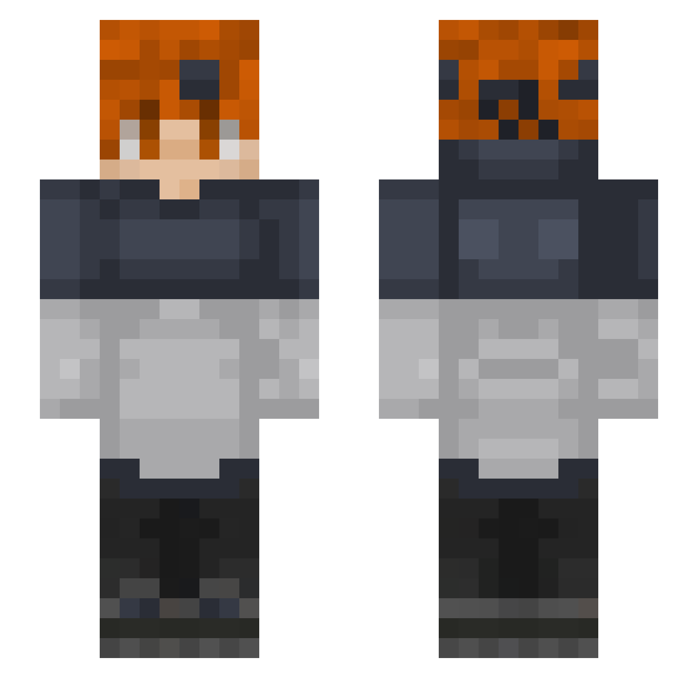 UltraNoob4321 Minecraft skin, front and back view