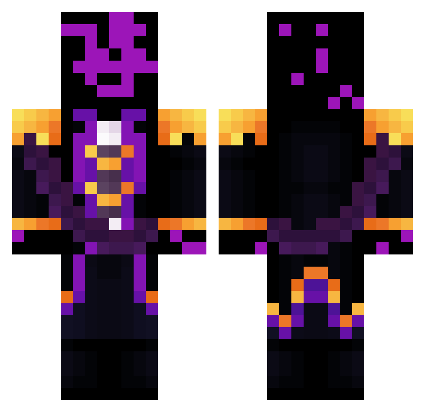 Mister_MoHo Minecraft skin, front and back view