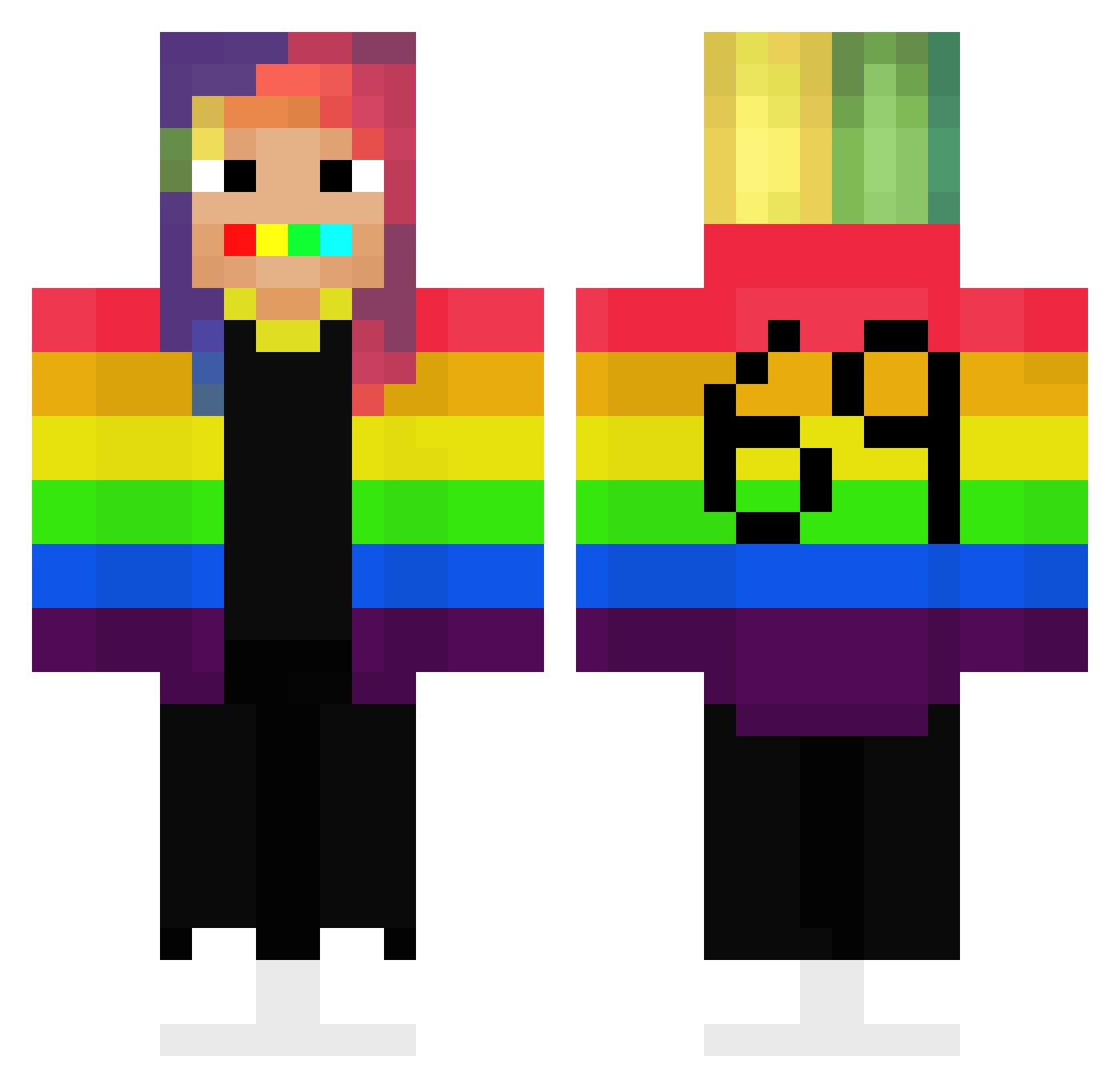 filao Minecraft skin, front and back view