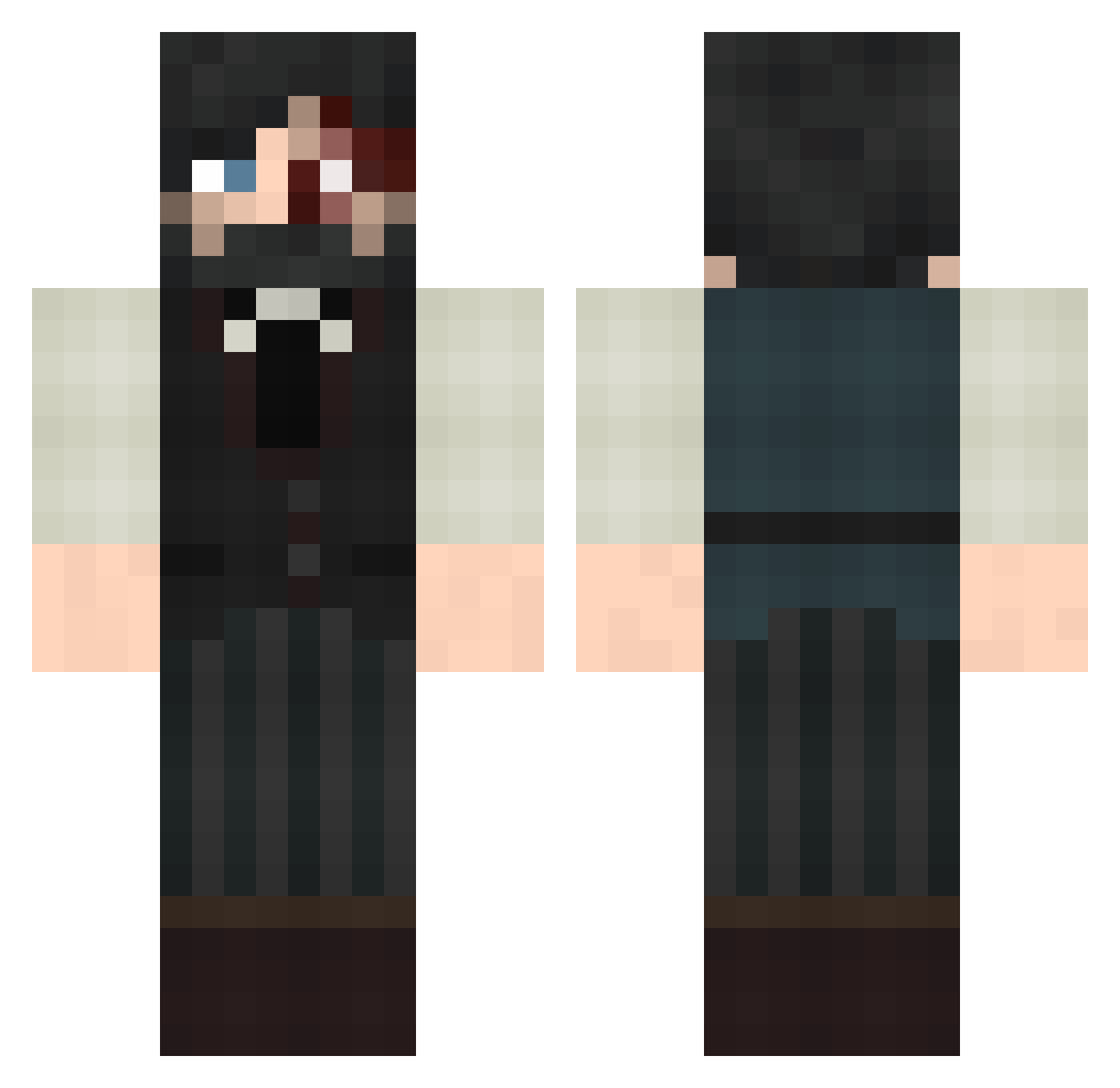 uTrashKid Minecraft skin, front and back view