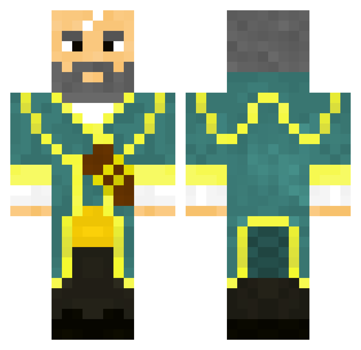 sniperfromdota Minecraft skin, front and back view