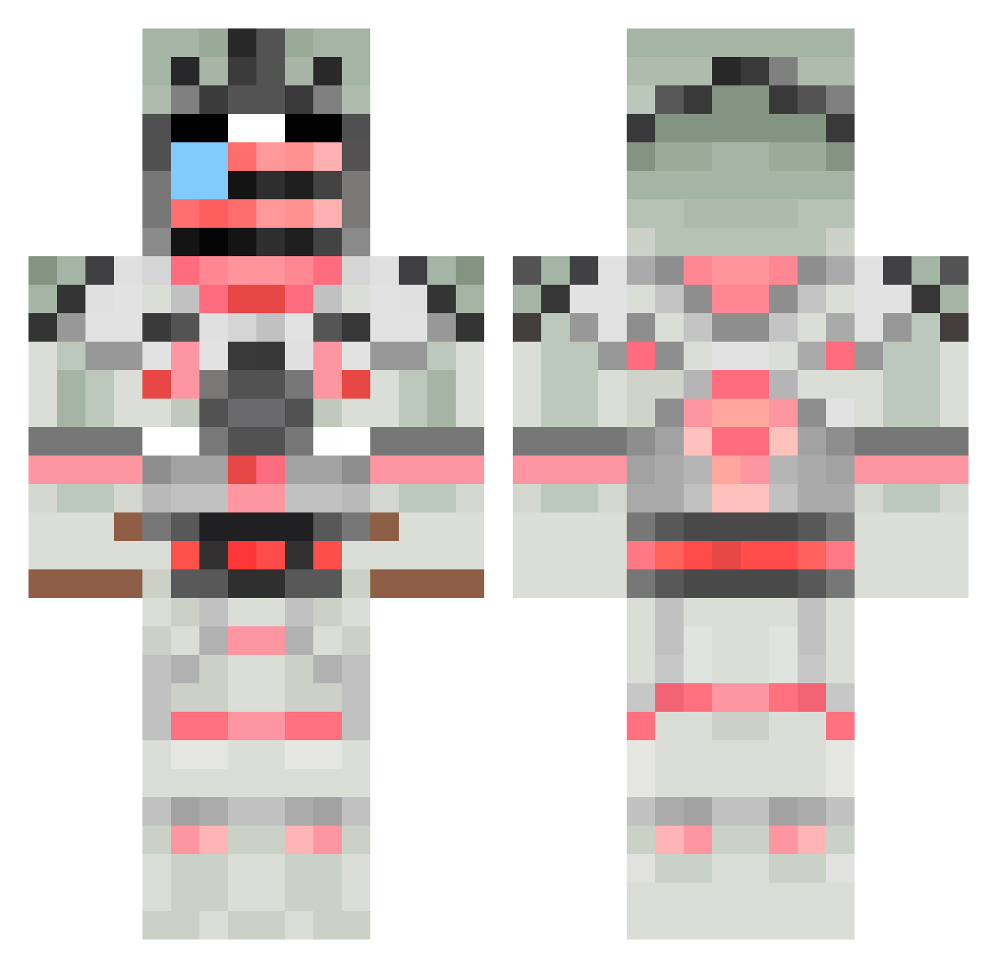 1saintsoulja Minecraft skin, front and back view