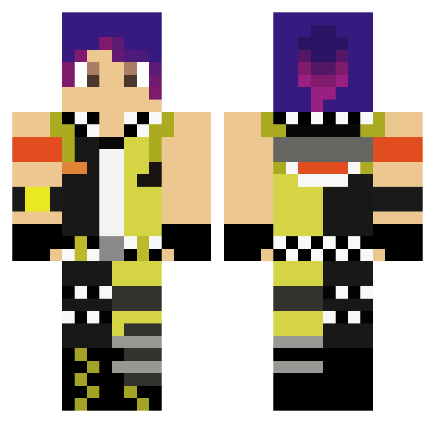 GANGMEMBERMANNY Minecraft skin, front and back view