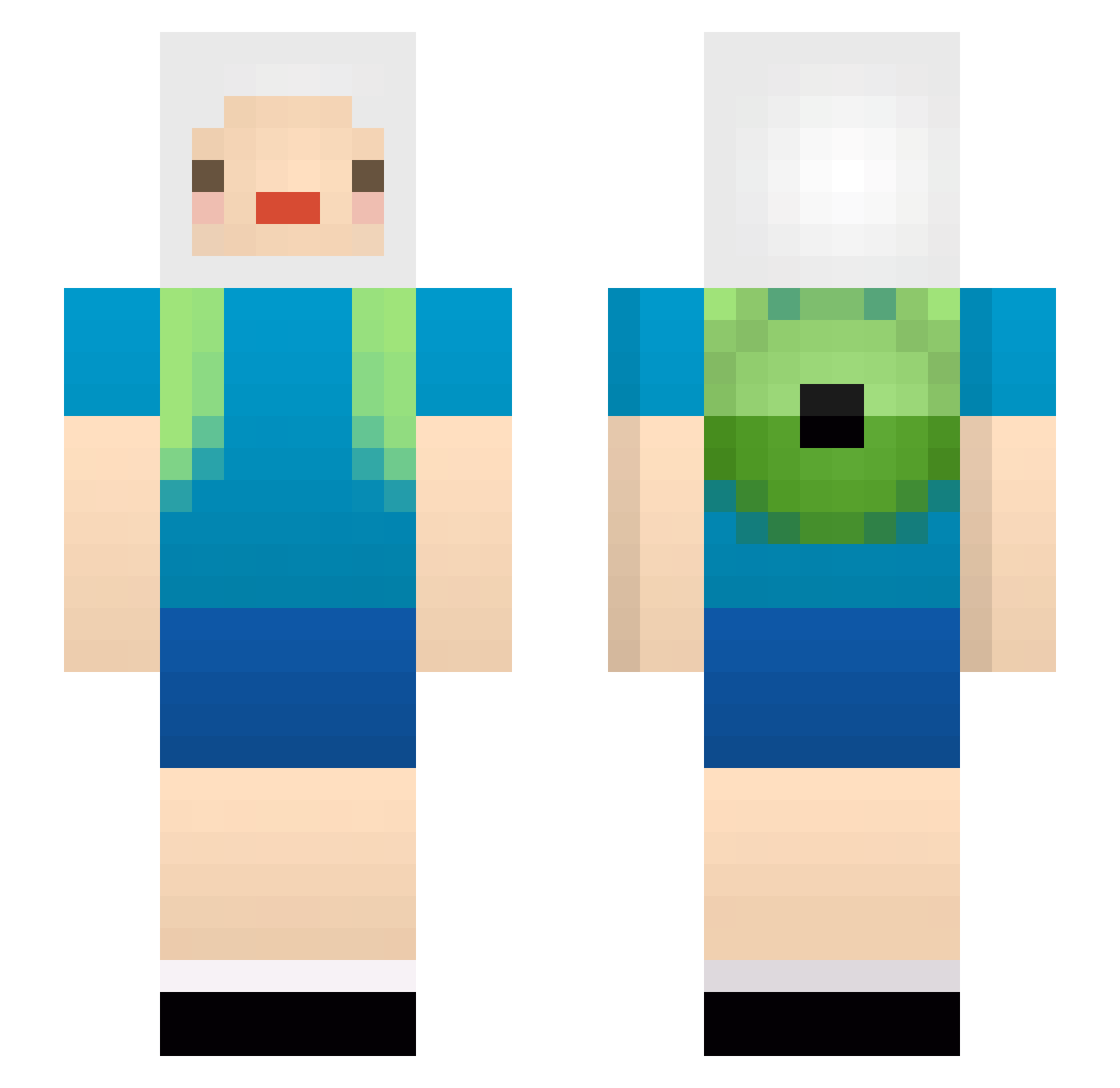 UwU886 Minecraft skin, front and back view