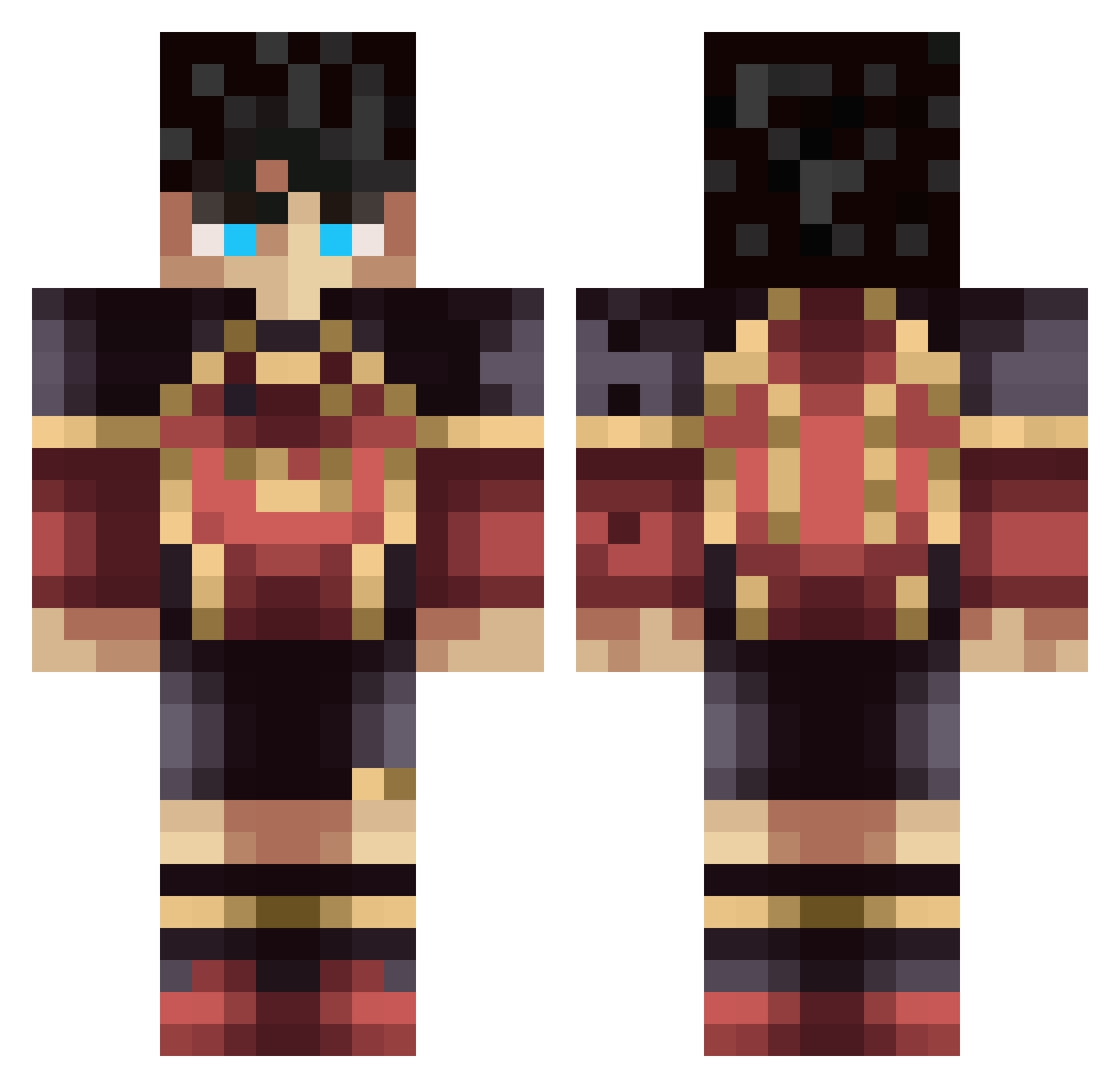 Lightning1oo Minecraft skin, front and back view