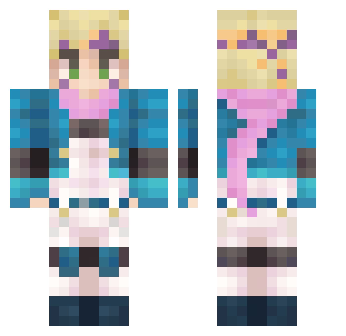 CinnamunHero Minecraft skin, front and back view