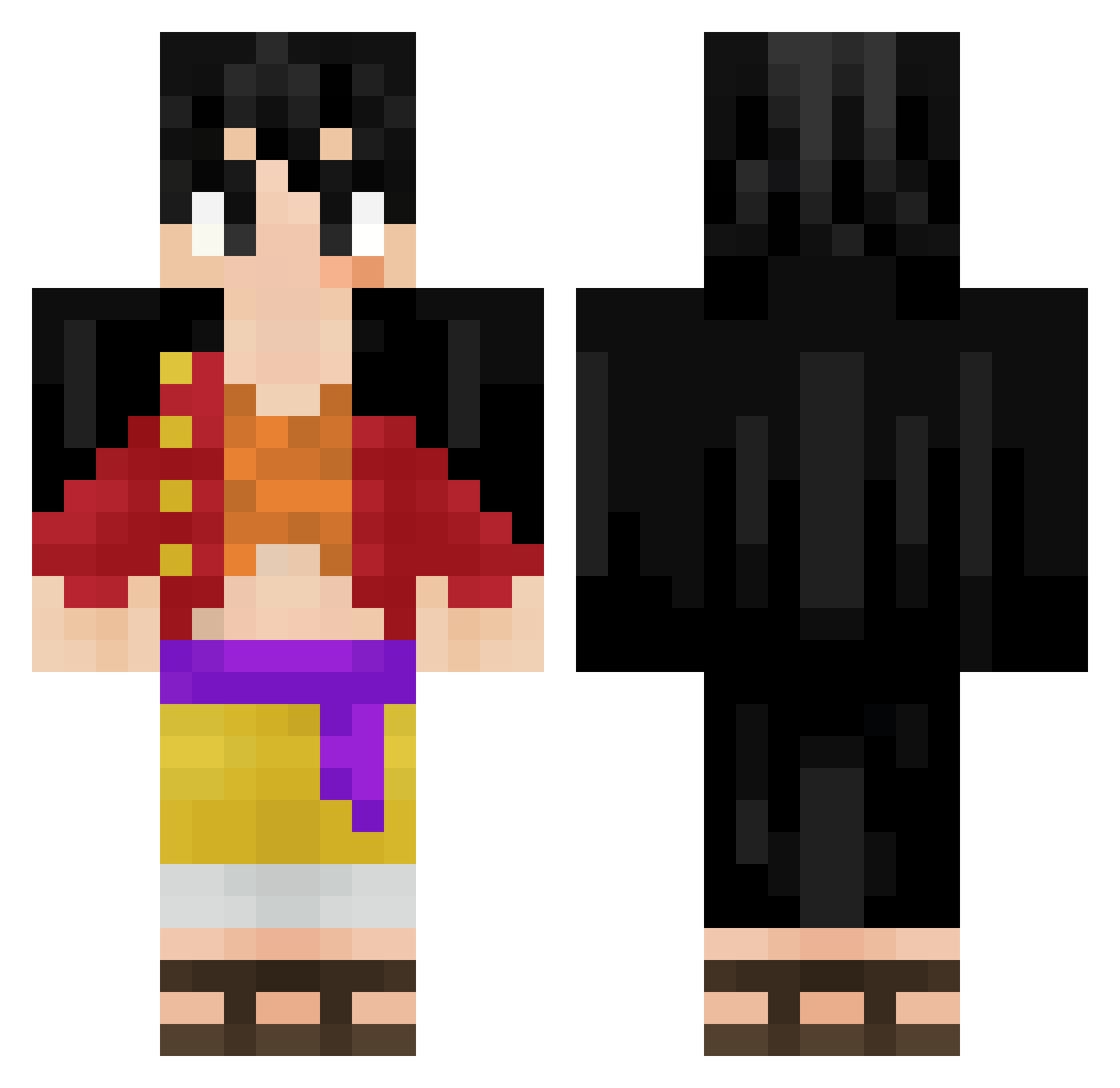Superkalil22 Minecraft skin, front and back view