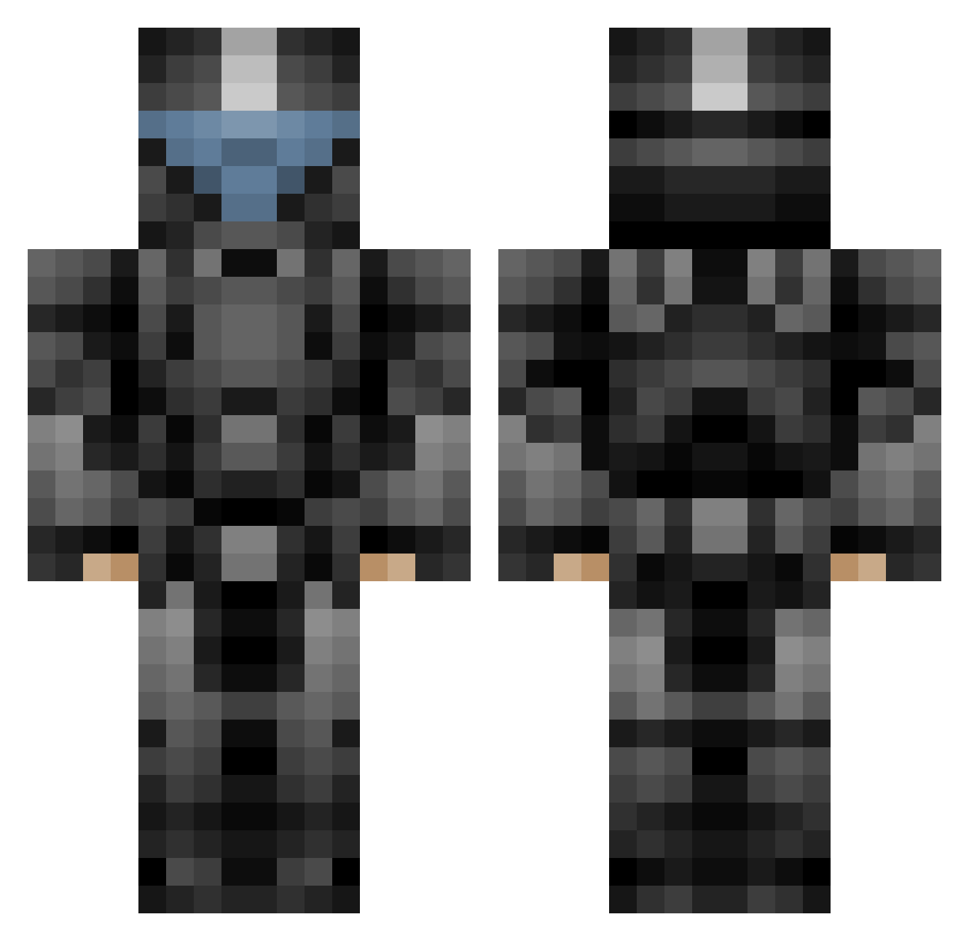 SirTenJ Minecraft skin, front and back view