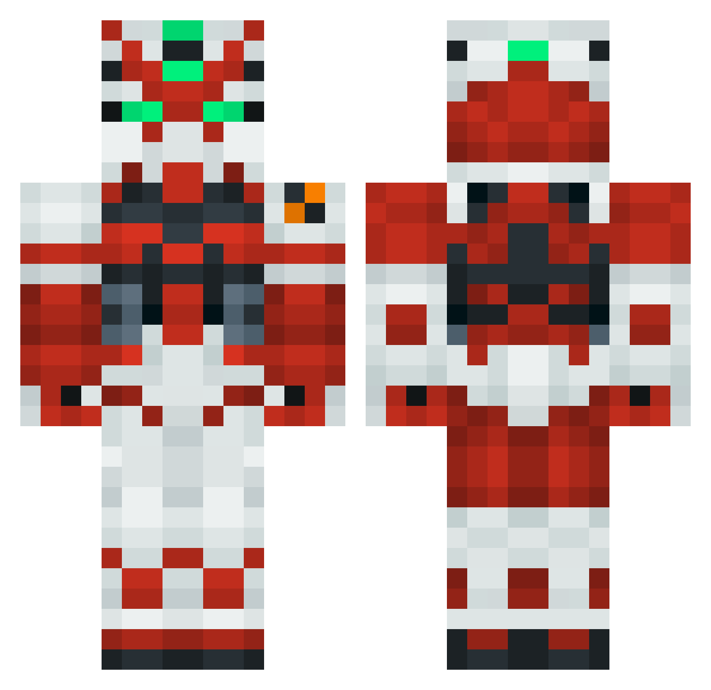 Rabbithavox Minecraft skin, front and back view