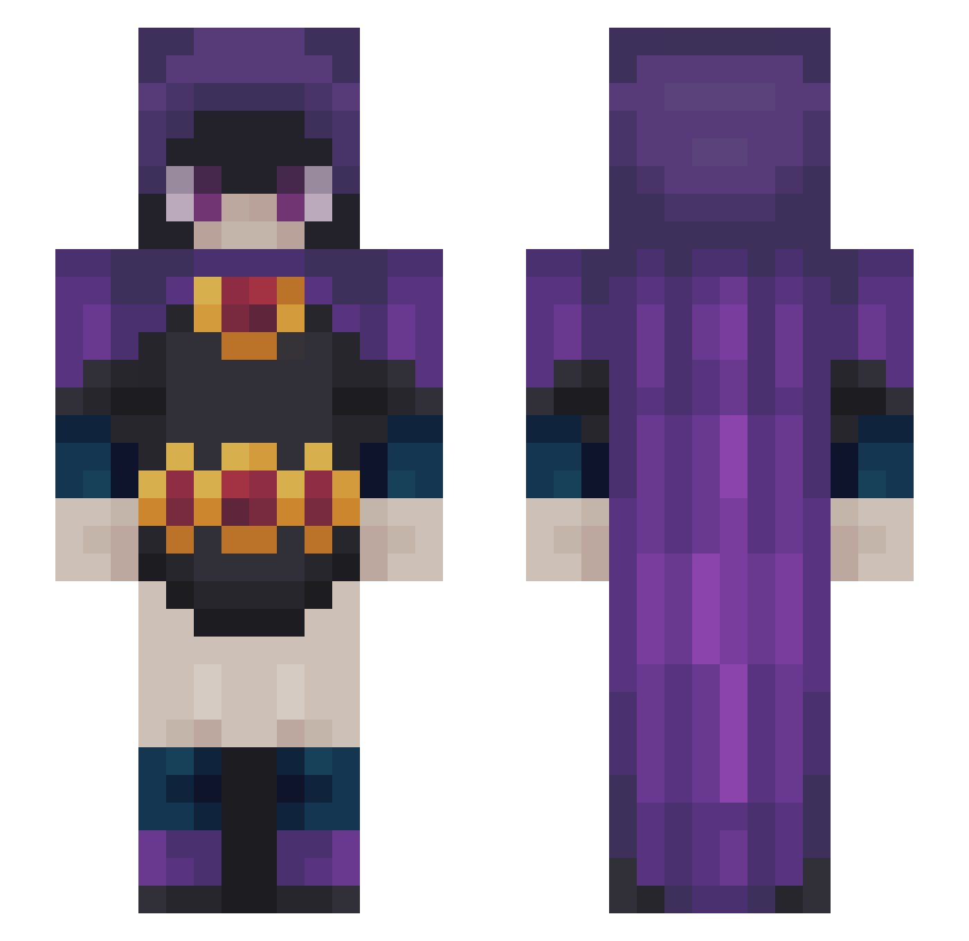 TELIA789 Minecraft skin, front and back view