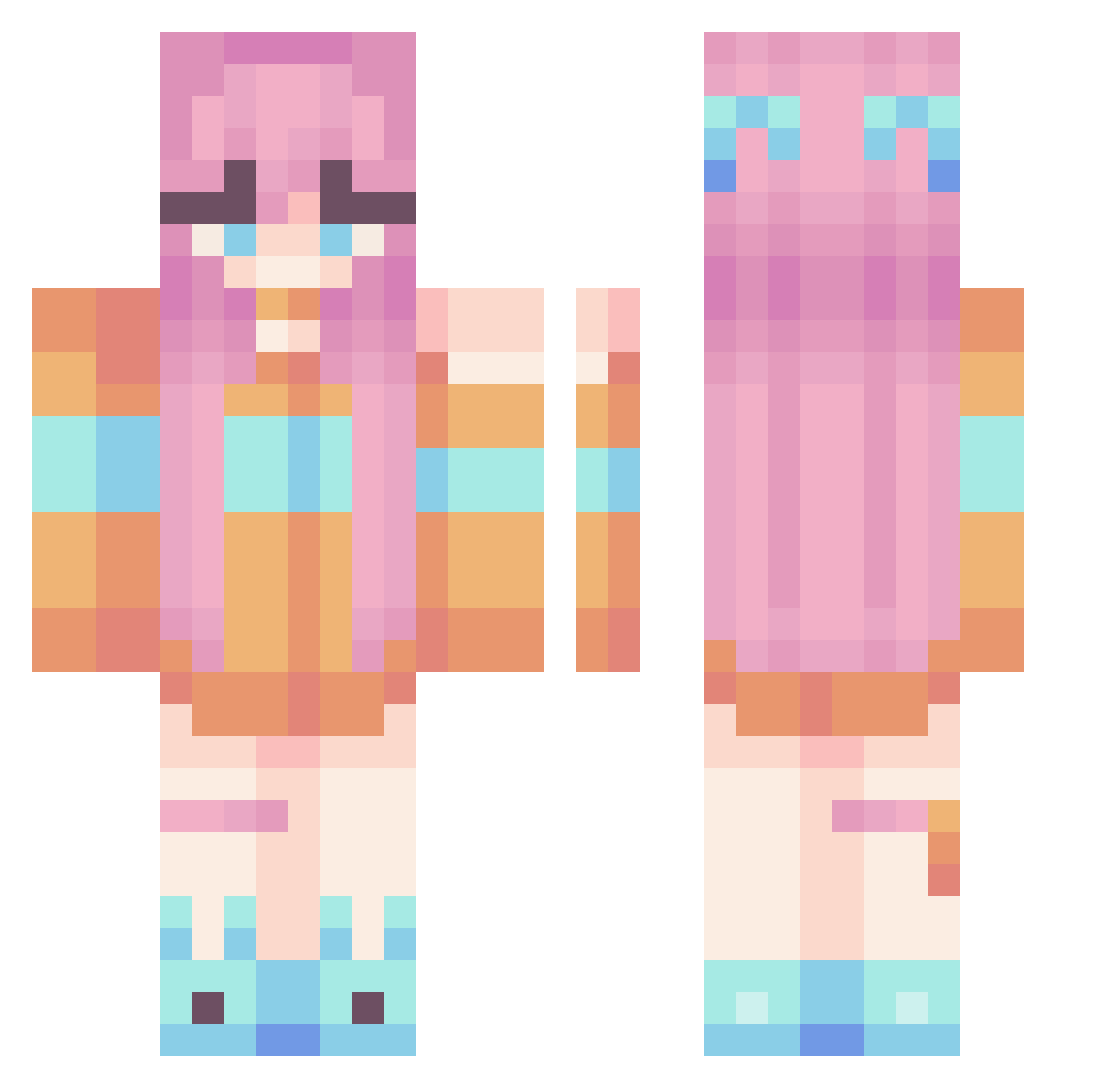 SturdyBee Minecraft skin, front and back view