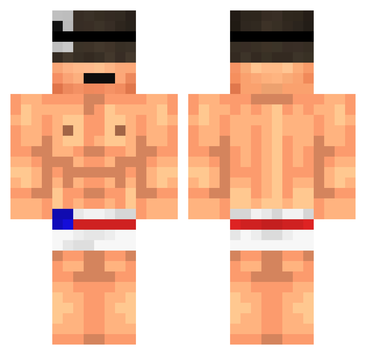 ganzboku7 Minecraft skin, front and back view