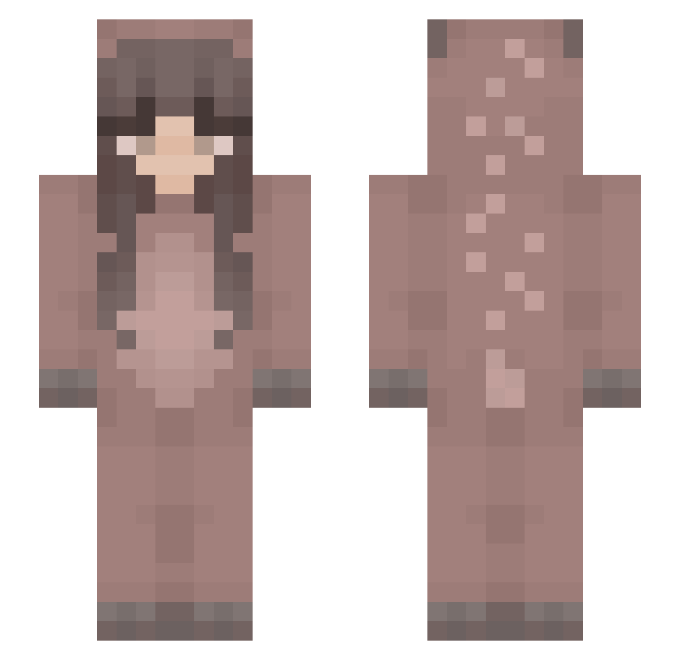 Leddyleds Minecraft skin, front and back view