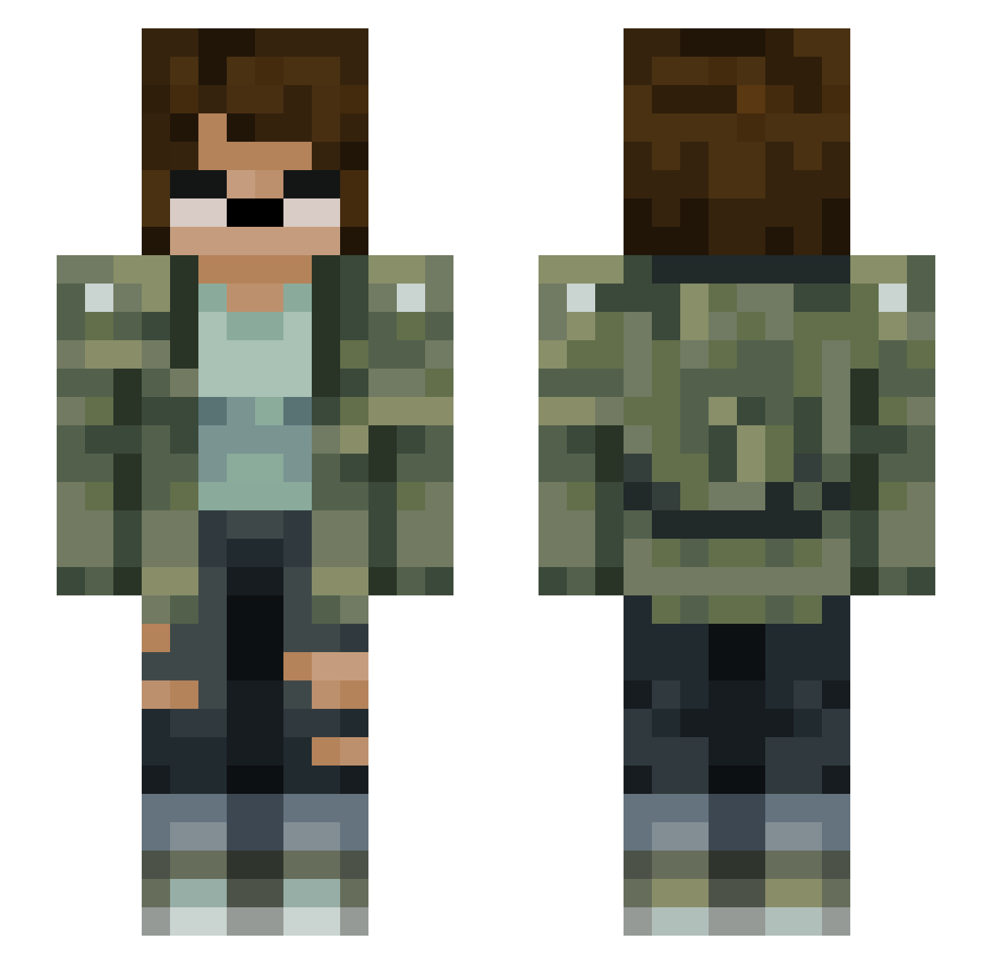 Nick_Plays_Stuff Minecraft skin, front and back view