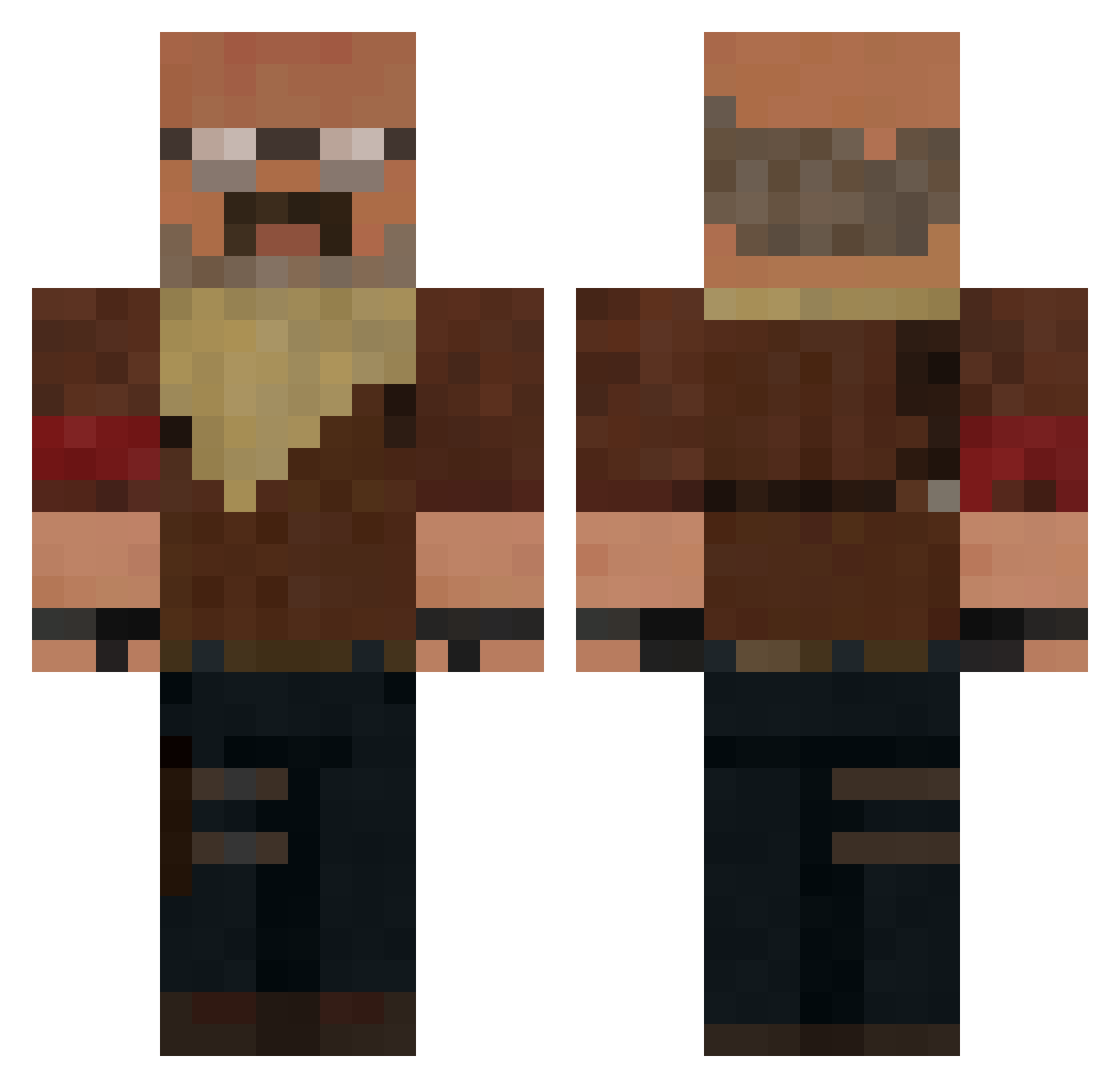 Lucehhh Minecraft skin, front and back view