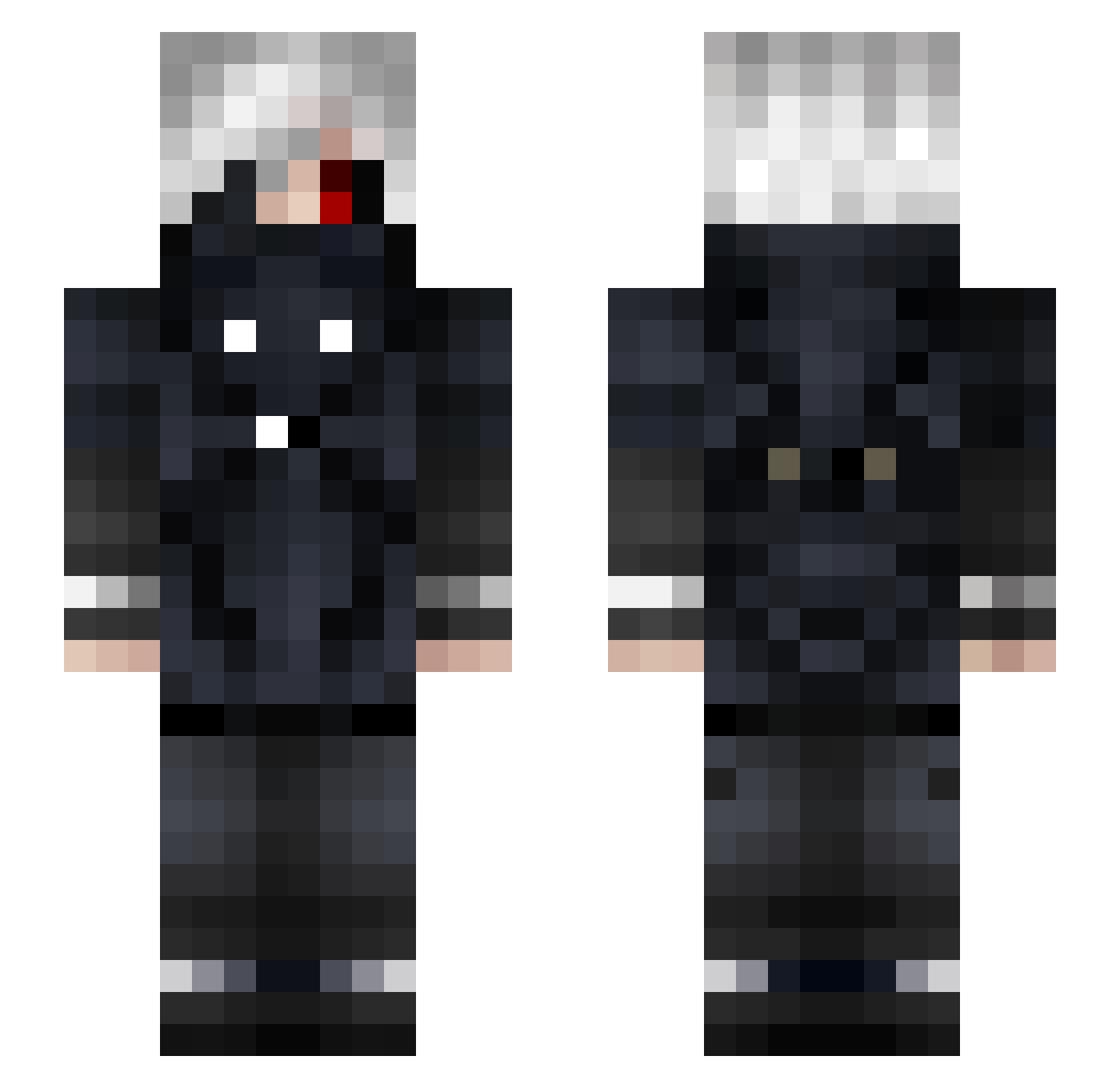 Zedyel Minecraft skin, front and back view