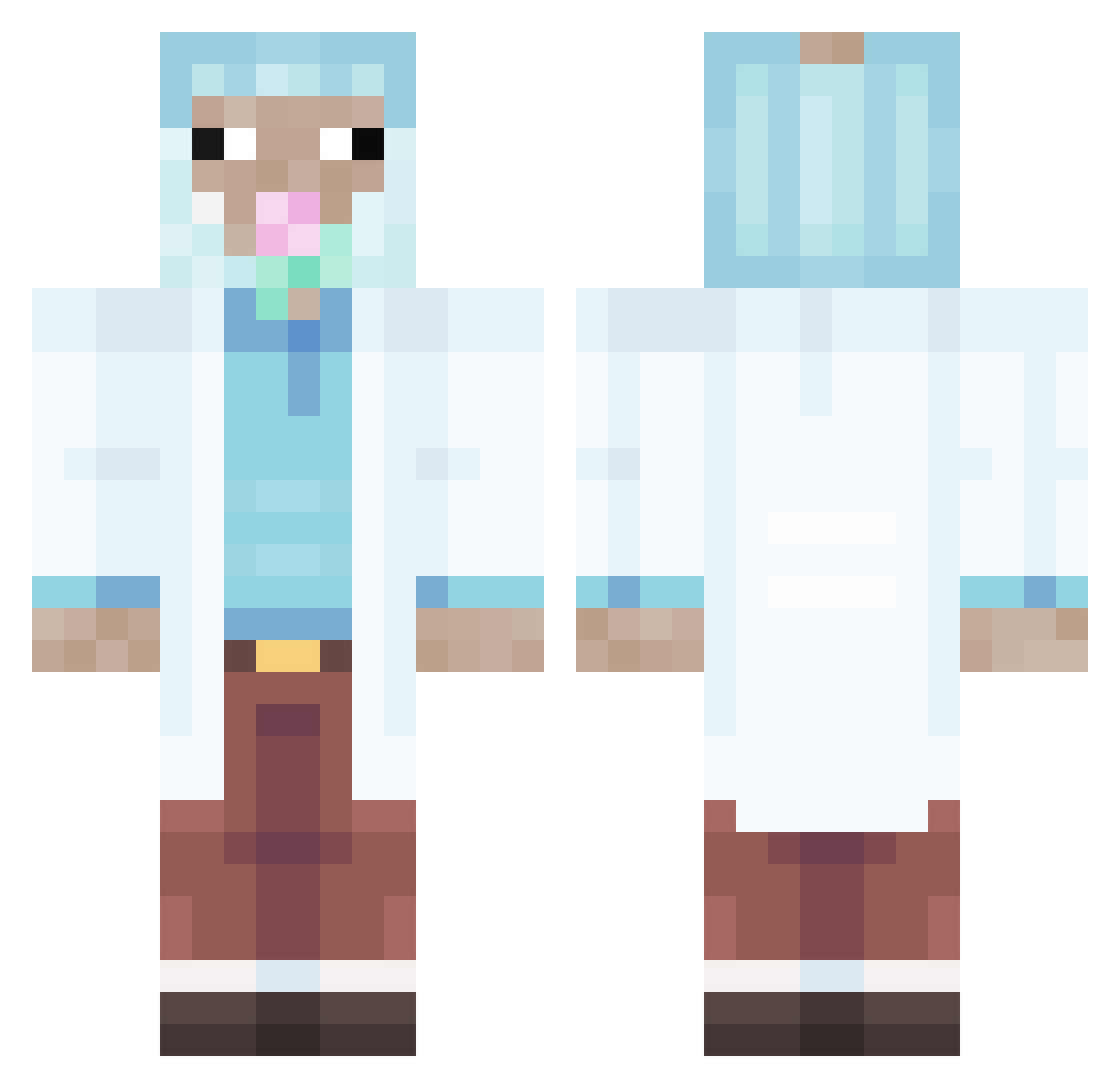 Dylanzett Minecraft skin, front and back view
